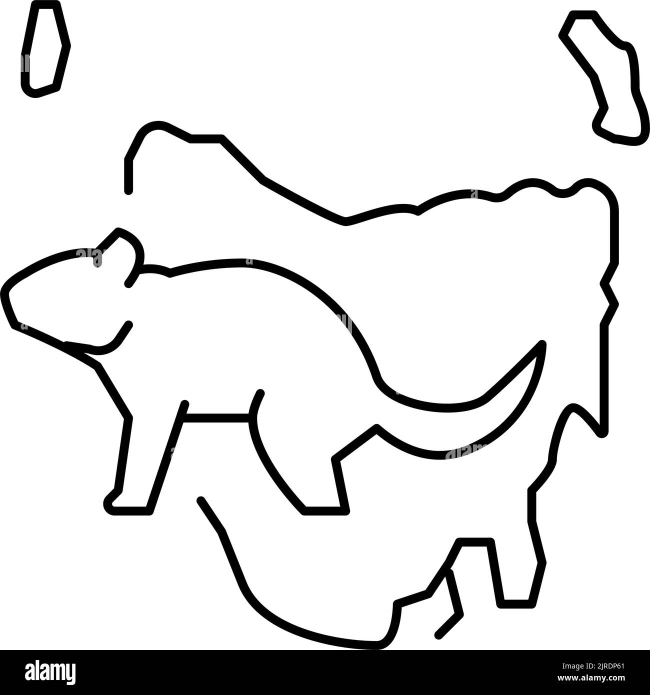 abbildung des Symbols für tasmanien-Tierlinien Stock Vektor