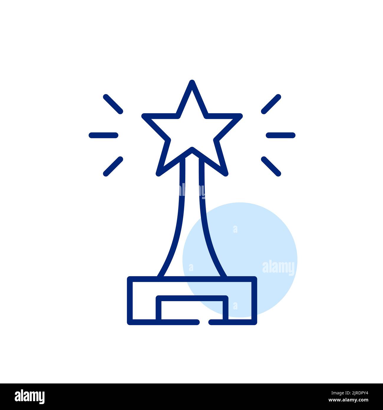 Sternförmige Trophäe. Pixel-perfektes, bearbeitbares Strichliniensymbol Stock Vektor