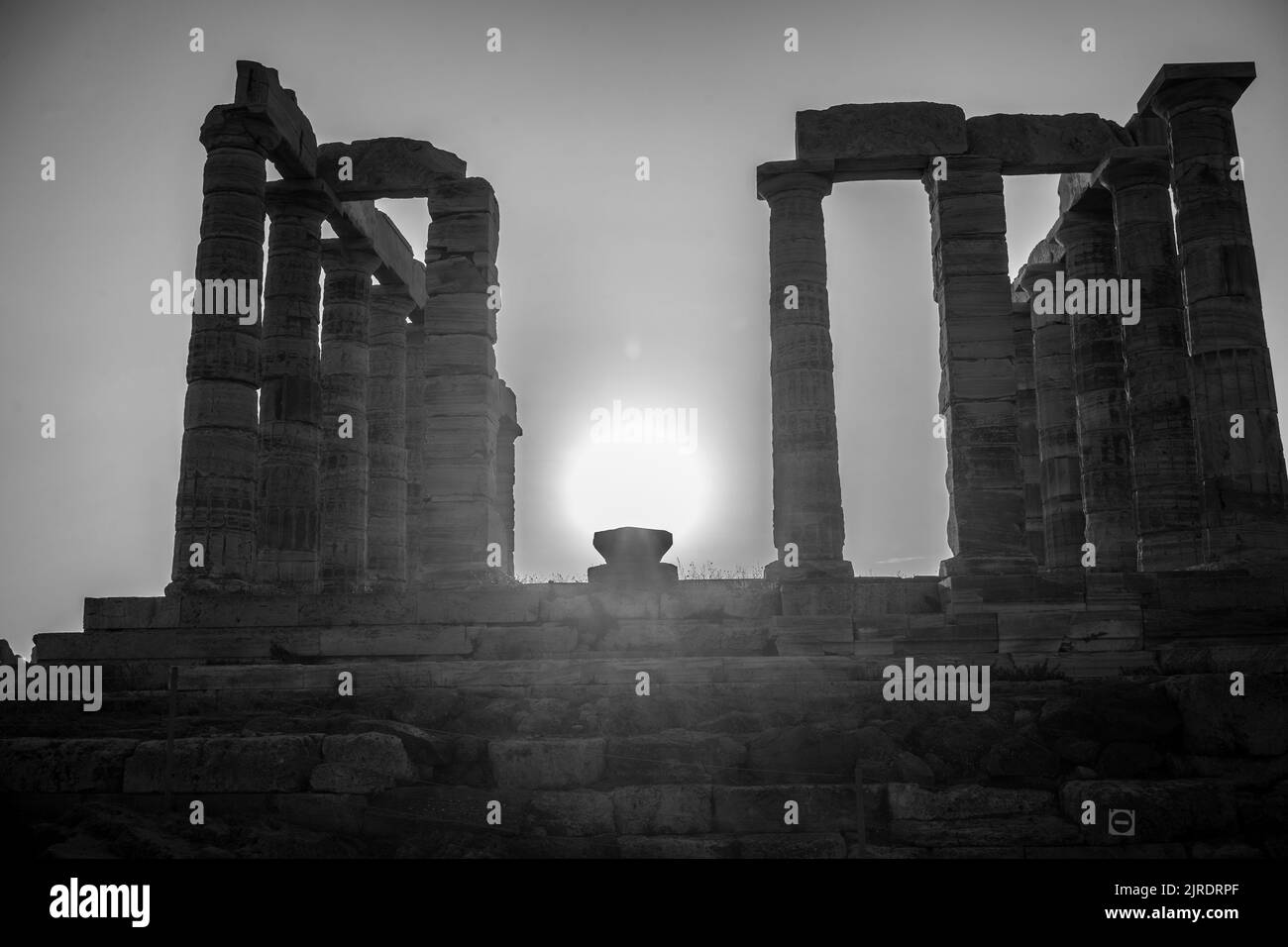 Kap Sounion der Tempel von Poseidon Stockfoto