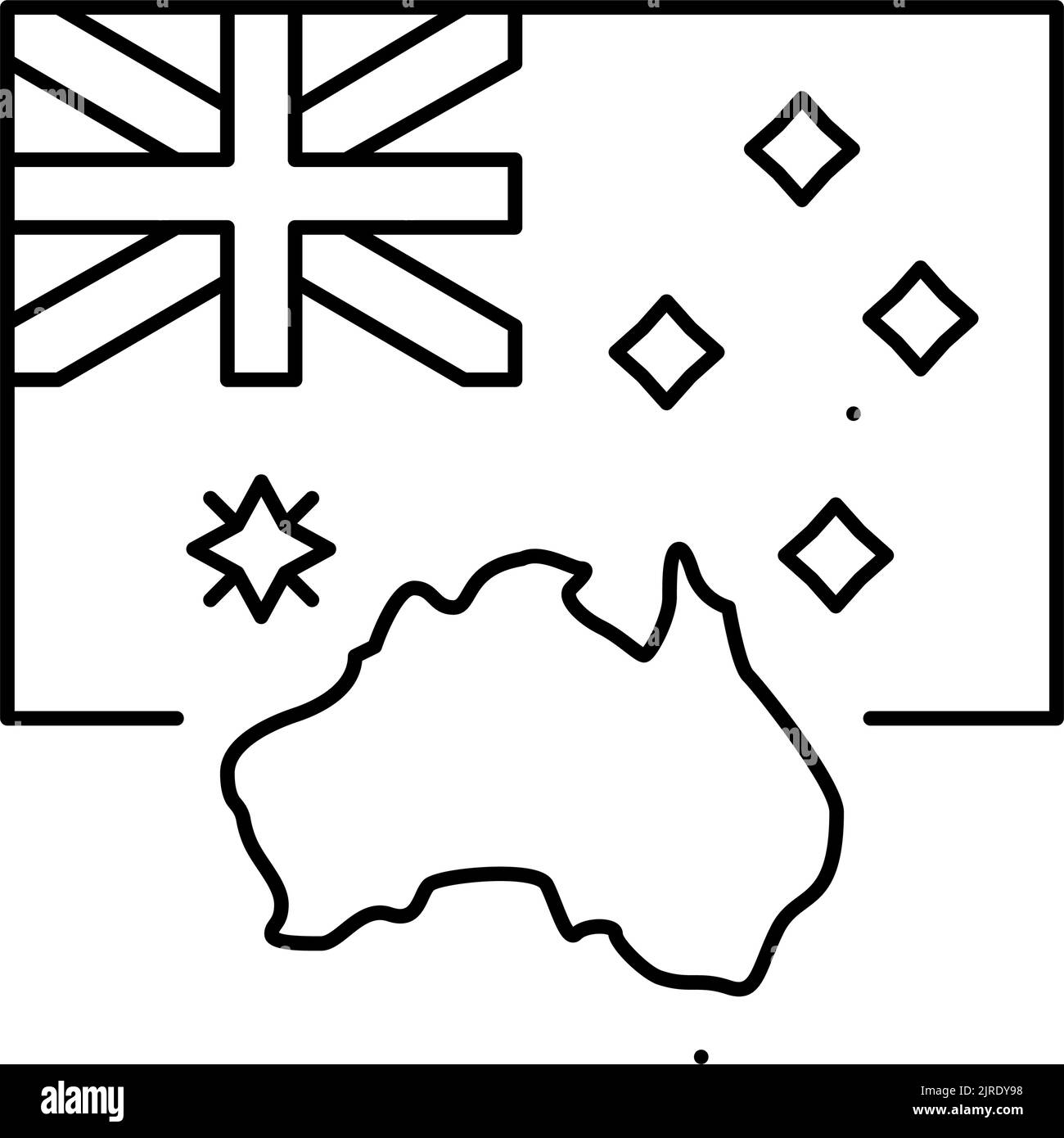 abbildung des Symbols für die australische Landesflaggenlinie Stock Vektor