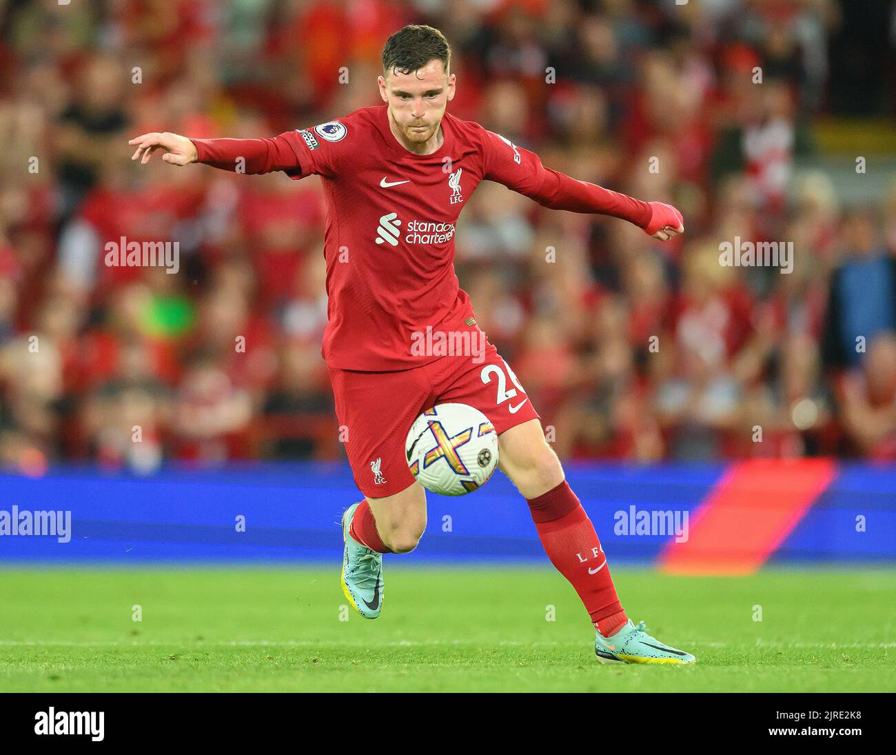 15 Aug 2022 - Liverpool gegen Crystal Palace - Premier League - Anfield Liverpools Andy Robertson während des Premier League-Spiels in Anfield. Picture : Mark Pain / Alamy Live News Stockfoto