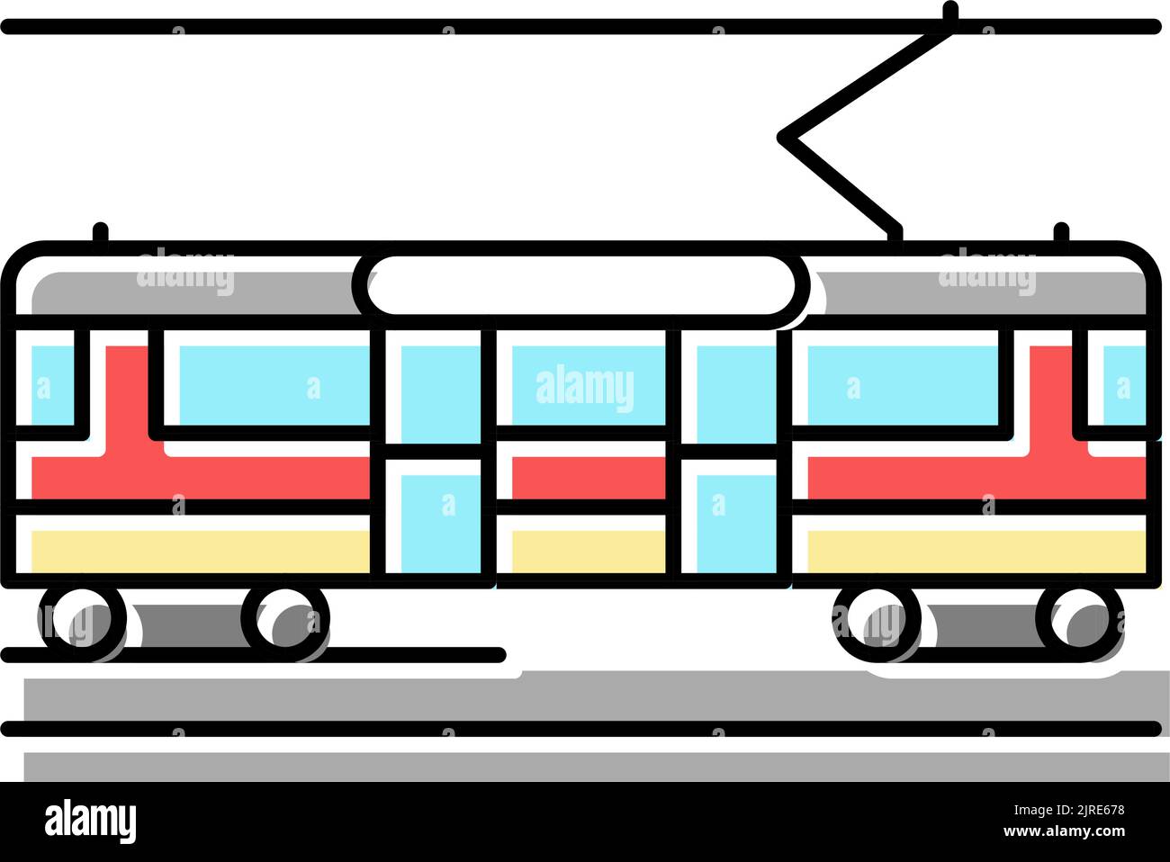 City Circle Tram Farbe Symbol Vektor Illustration Stock Vektor