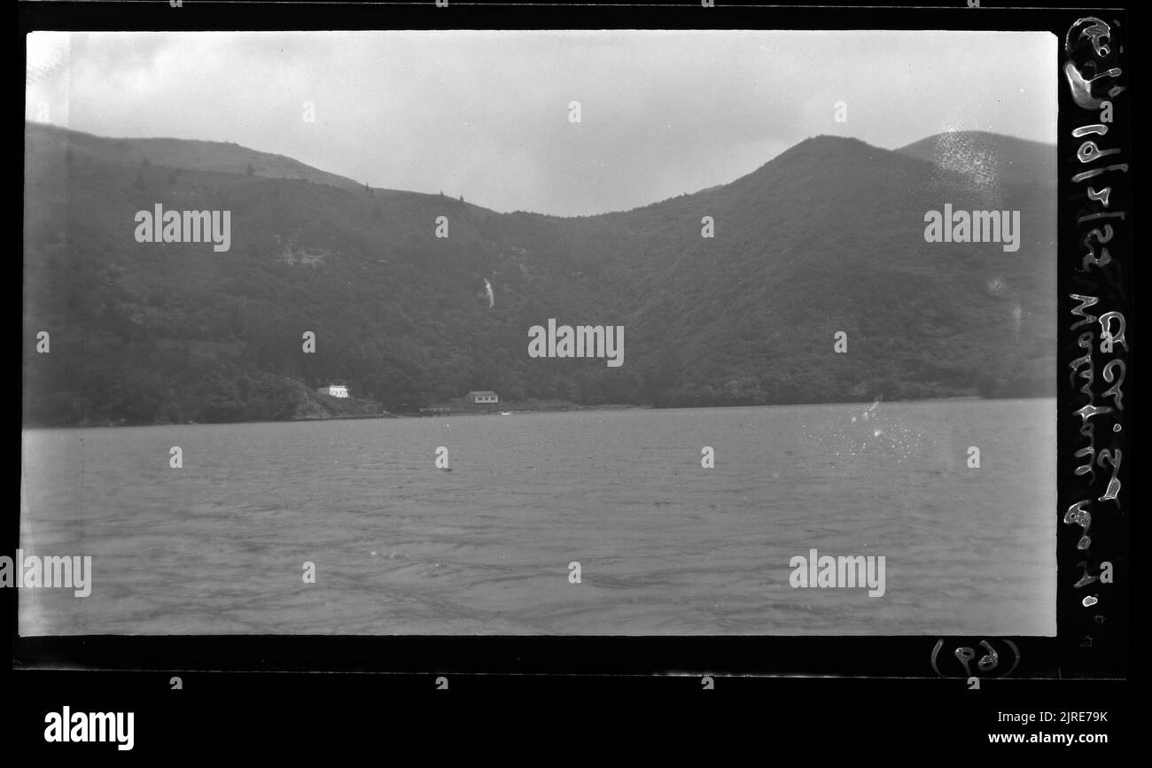 Waterfall Bay, Queen Charlotte Sound, 19. Februar 1955, von Leslie Adkin. Stockfoto