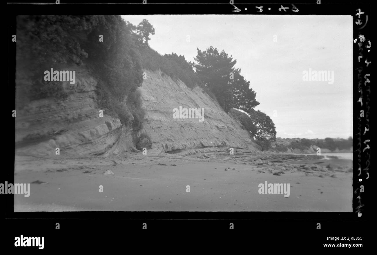 Niedrige breite Antiklippe, Klippen südlich des schmalen Halses, 1949, von Leslie Adkin. Stockfoto