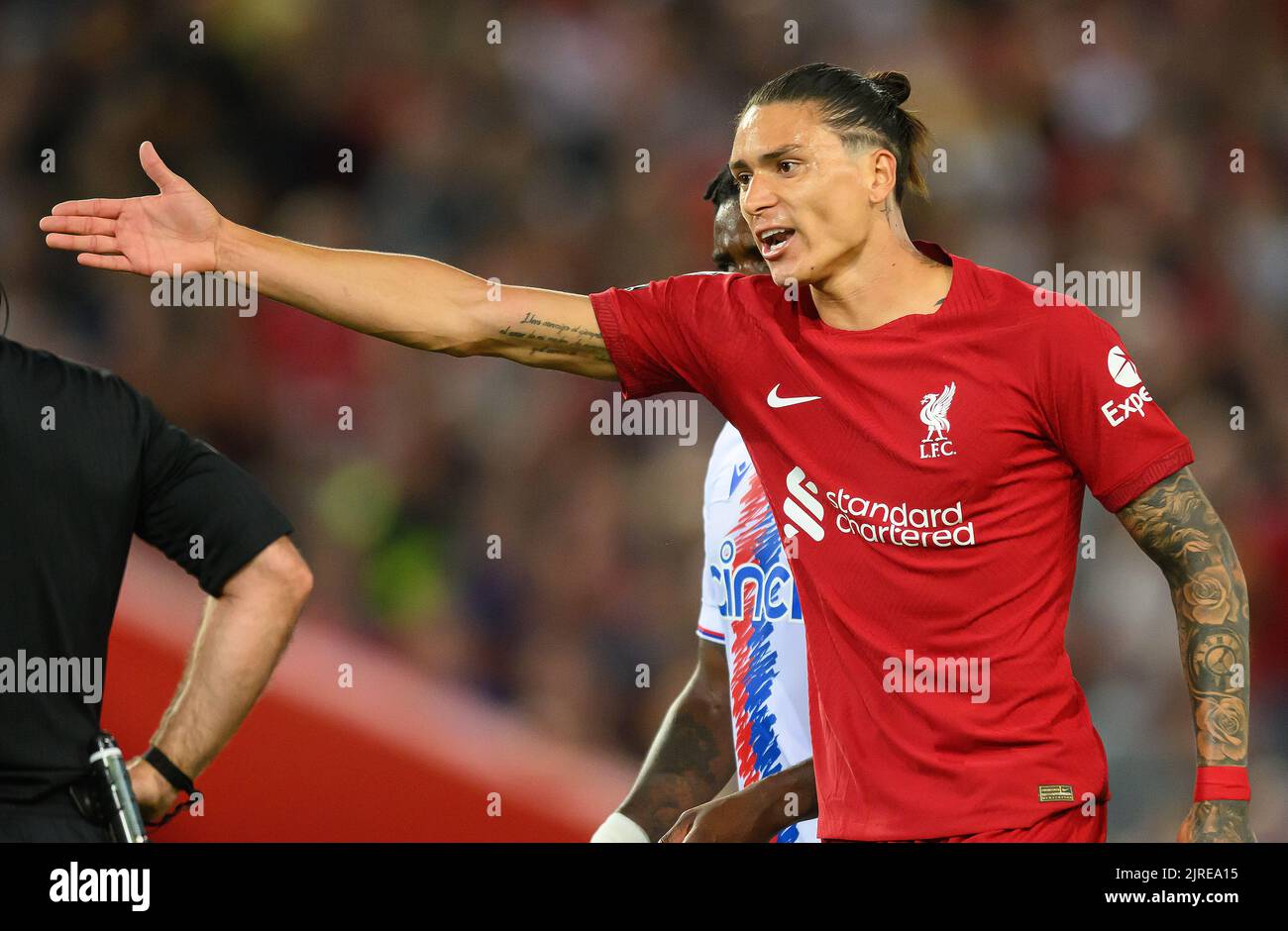 15 Aug 2022 - Liverpool gegen Crystal Palace - Premier League - Anfield Liverpools Darwin Nunez während des Spiels der Premier League in Anfield. Picture : Mark Pain / Alamy Live News Stockfoto