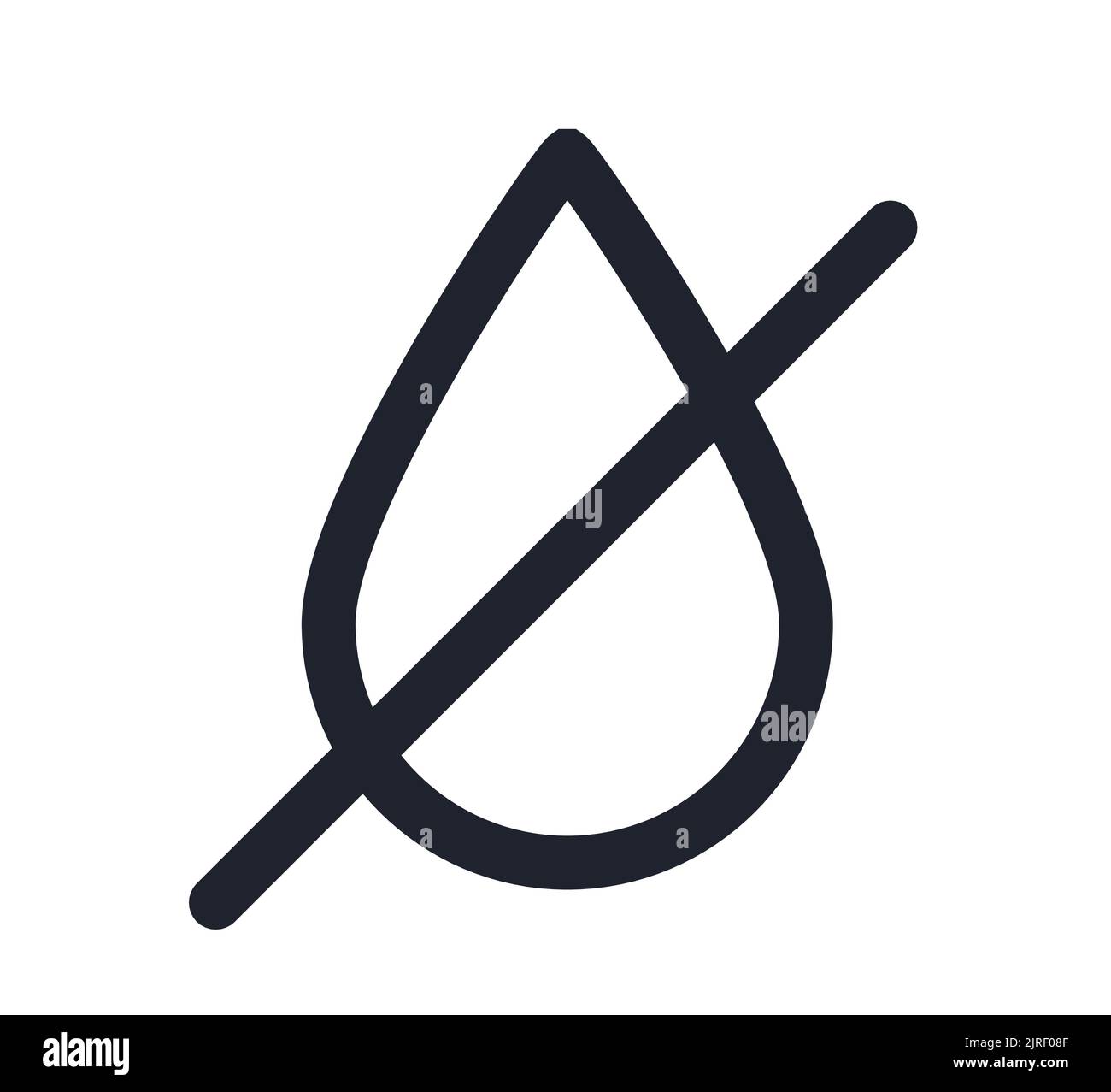 Vektorsymbol „kein Wassertropfen“ mit durchgestrichenen Tropfen Stock Vektor