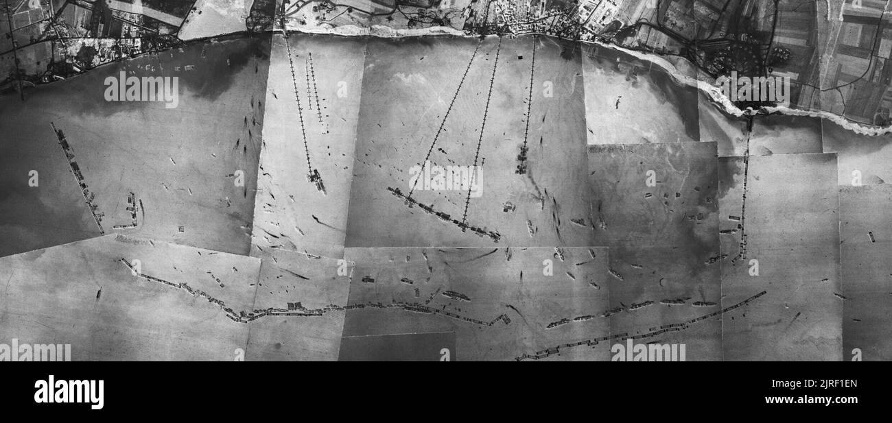 Mulberry knstlichen Hafen von Arromanches in der Normandie, September 1944  Stockfotografie - Alamy
