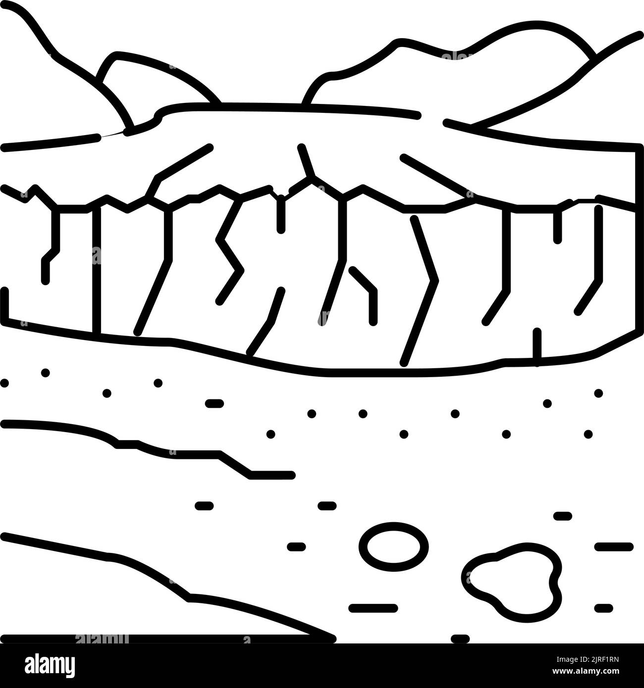 abbildung des Symbols für die gletscherlinie von perito moreno Stock Vektor