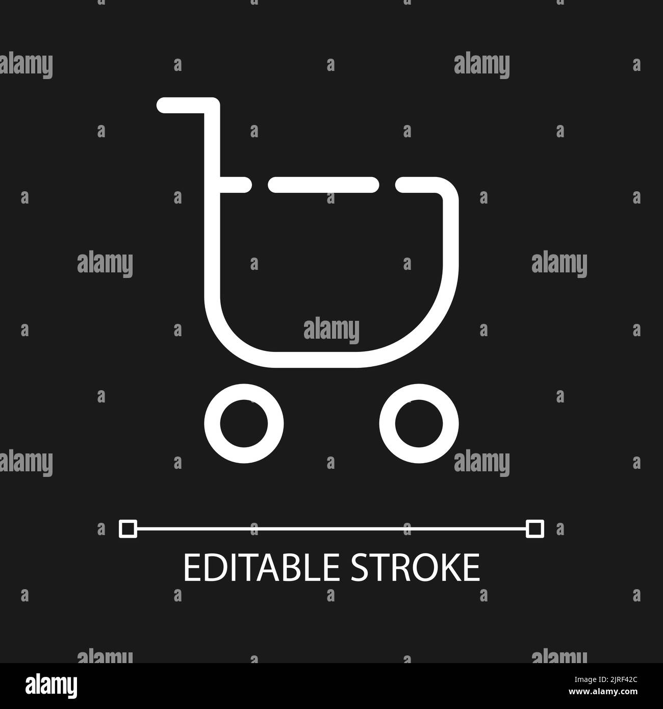 Entfernen Sie Artikel aus dem Warenkorb Pixel perfekte weiße lineare ui-Symbol für dunkles Thema Stock Vektor