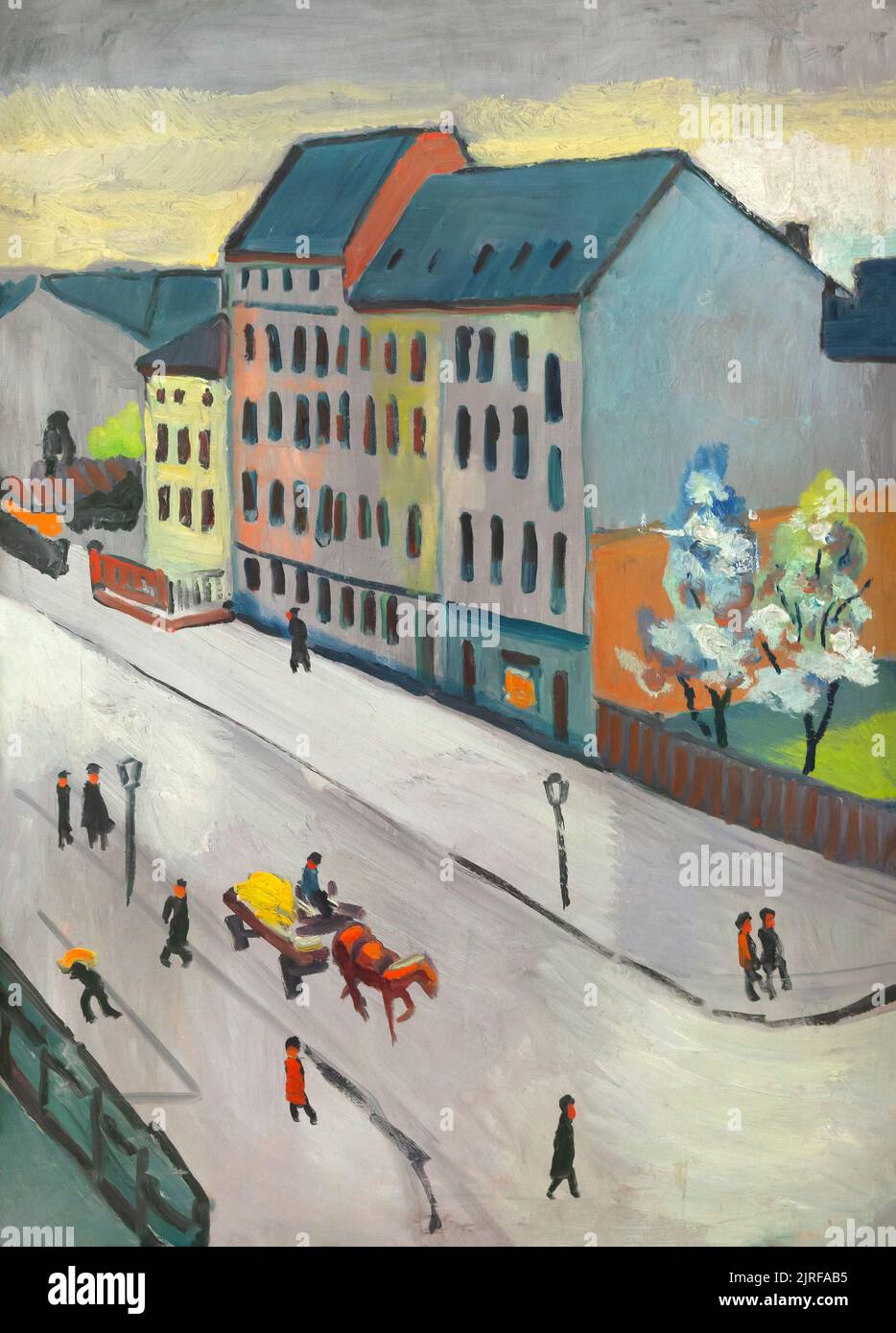Unsere Straße in Grau, Unsere Straße in Grau, August Macke, 1911, Lenbachhaus, München, Deutschland, Europa Stockfoto