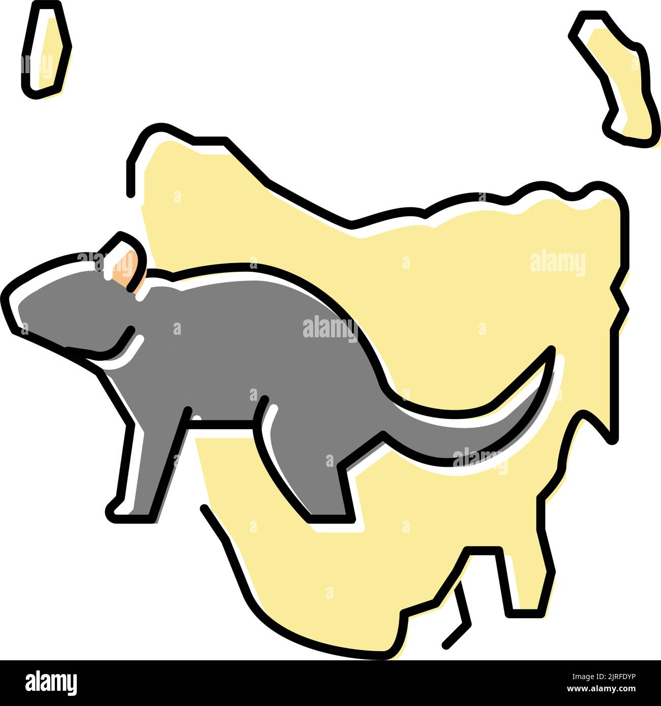 abbildung des Symbols für tierfarben in tasmanien Stock Vektor