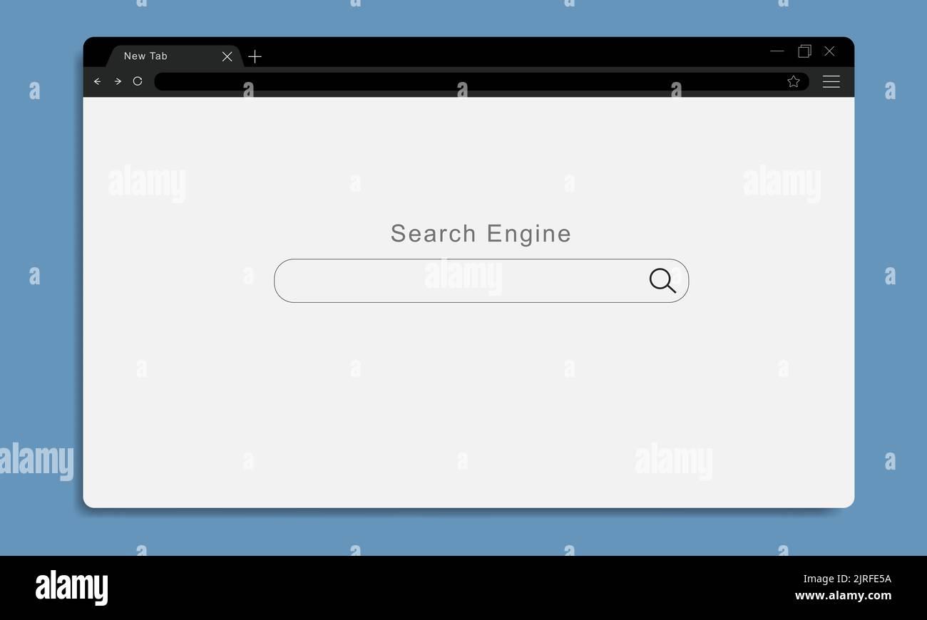 Design der benutzeroberfläche des Browserfensters. Web-Fenster. Leeres Webseitenkonzept. Vektorgrafik. Stock Vektor