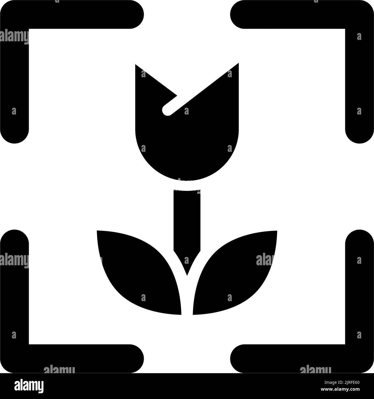 Makro-Fotomodus, schwarzes Glyphen-ui-Symbol Stock Vektor