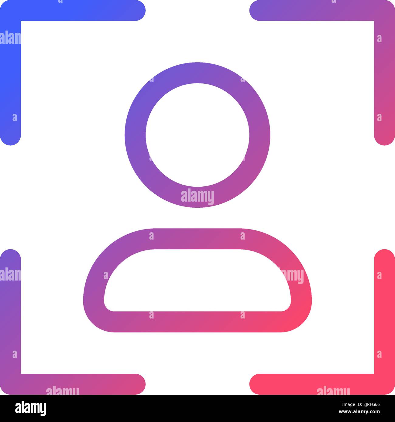 Profilbild Pixel perfekter Gradient lineares ui-Symbol Stock Vektor