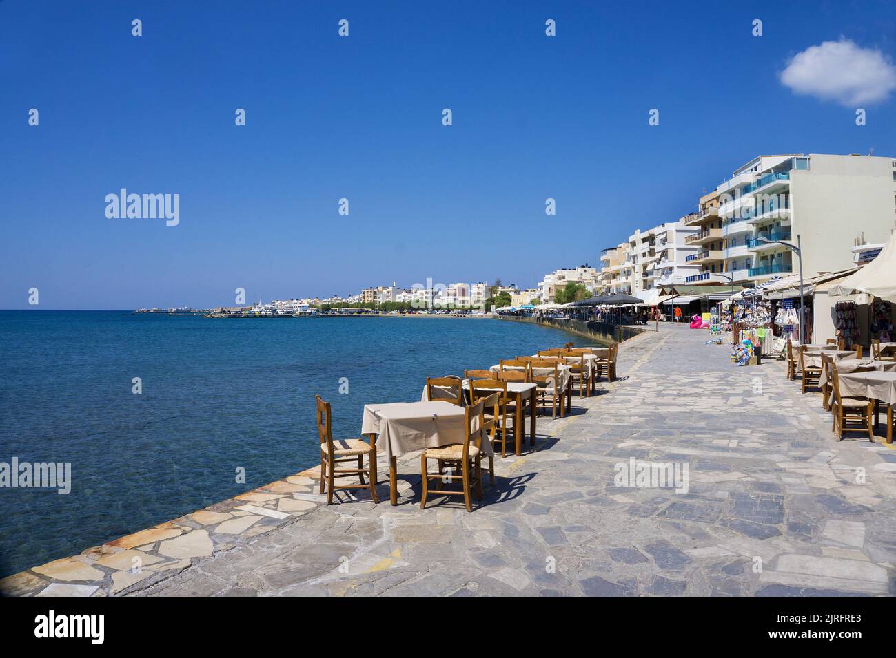 Meerpromenade in Ierapetra, Ierapetra ist die südlichste Stadt Griechenlands, Kretas, Griechenlands, Europas Stockfoto