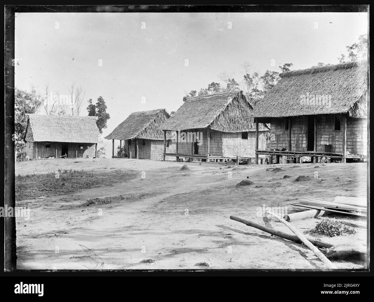 Vier Häuser, 1880-1925, Hersteller unbekannt. Stockfoto
