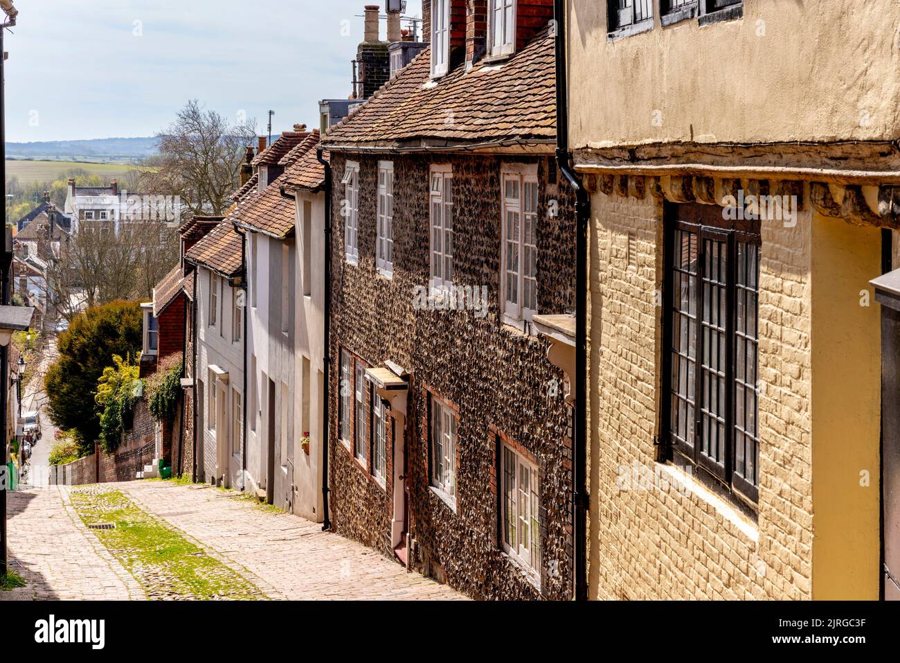 The Historic Keere Street, Lewes, East Sussex, Großbritannien. Stockfoto