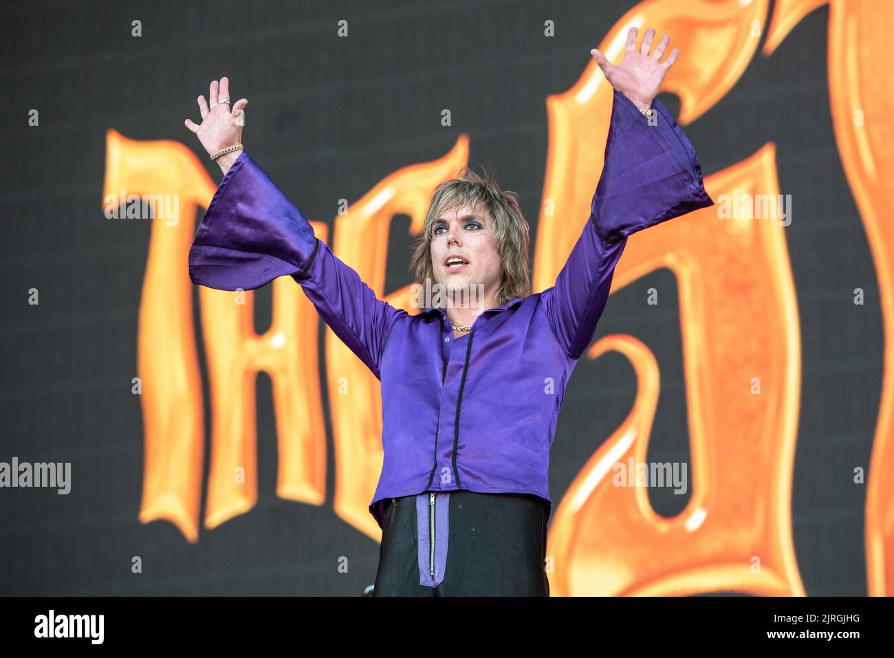 09. Juni 2022: Sänger Luke Spiller von The Struts tritt beim iDays 2022 Festival in Mailand auf Stockfoto