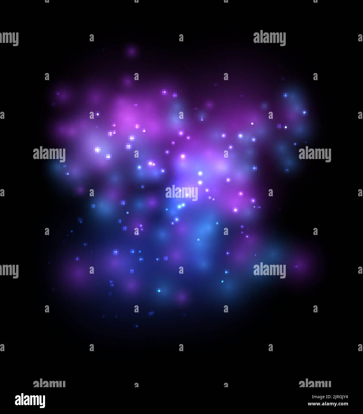 Weltraumgalaxie. Realistischer Kosmos. Blauer Nebel am Nachthimmel Stock Vektor