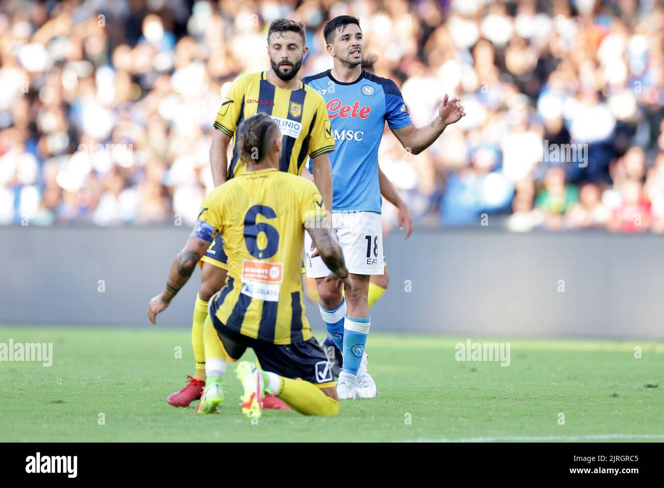 Napoli, Italien. 24. August 2022. Giovanni Simeone von SSC Napoli beim Fußballfreundschaftsspiel zwischen SSC Napoli und SS Juve Stabia im Diego Armando Maradona Stadion in Napoli (Italien), 24.. August 2022. Foto Cesare Purini/Insidefoto Kredit: Insidefoto di andrea staccioli/Alamy Live News Stockfoto