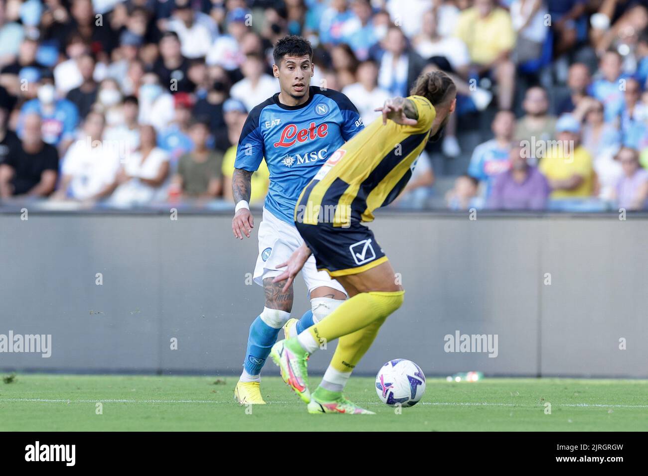 Napoli, Italien. 24. August 2022. Mathias Olivera von SSC Napoli beim Fußballfreundschaftsspiel zwischen SSC Napoli und SS Juve Stabia im Stadion Diego Armando Maradona in Napoli (Italien), 24.. August 2022. Foto Cesare Purini/Insidefoto Kredit: Insidefoto di andrea staccioli/Alamy Live News Stockfoto