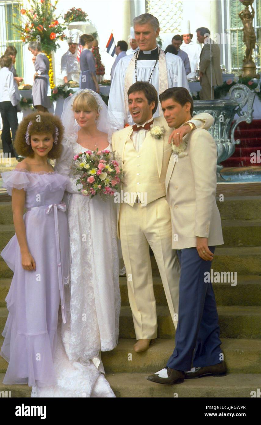MARY Elizabeth Mastrantonio, Michelle Pfeiffer, Al Pacino, Steven Bauer, SCARFACE, 1983 Stockfoto