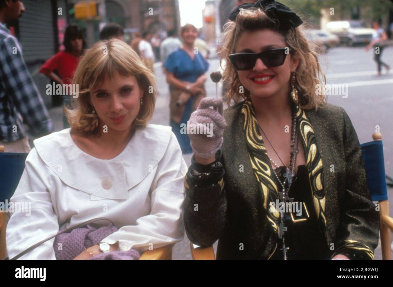 ROSANNA ARQUETTE, Madonna, verzweifelt, Susan, 1985 Stockfoto