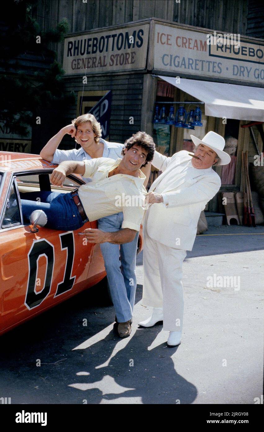 BYRON CHERRY, CHRISTOPHER MAYER, SORRELL BOOKE, die Herzöge von Hazzard, 1982 Stockfoto