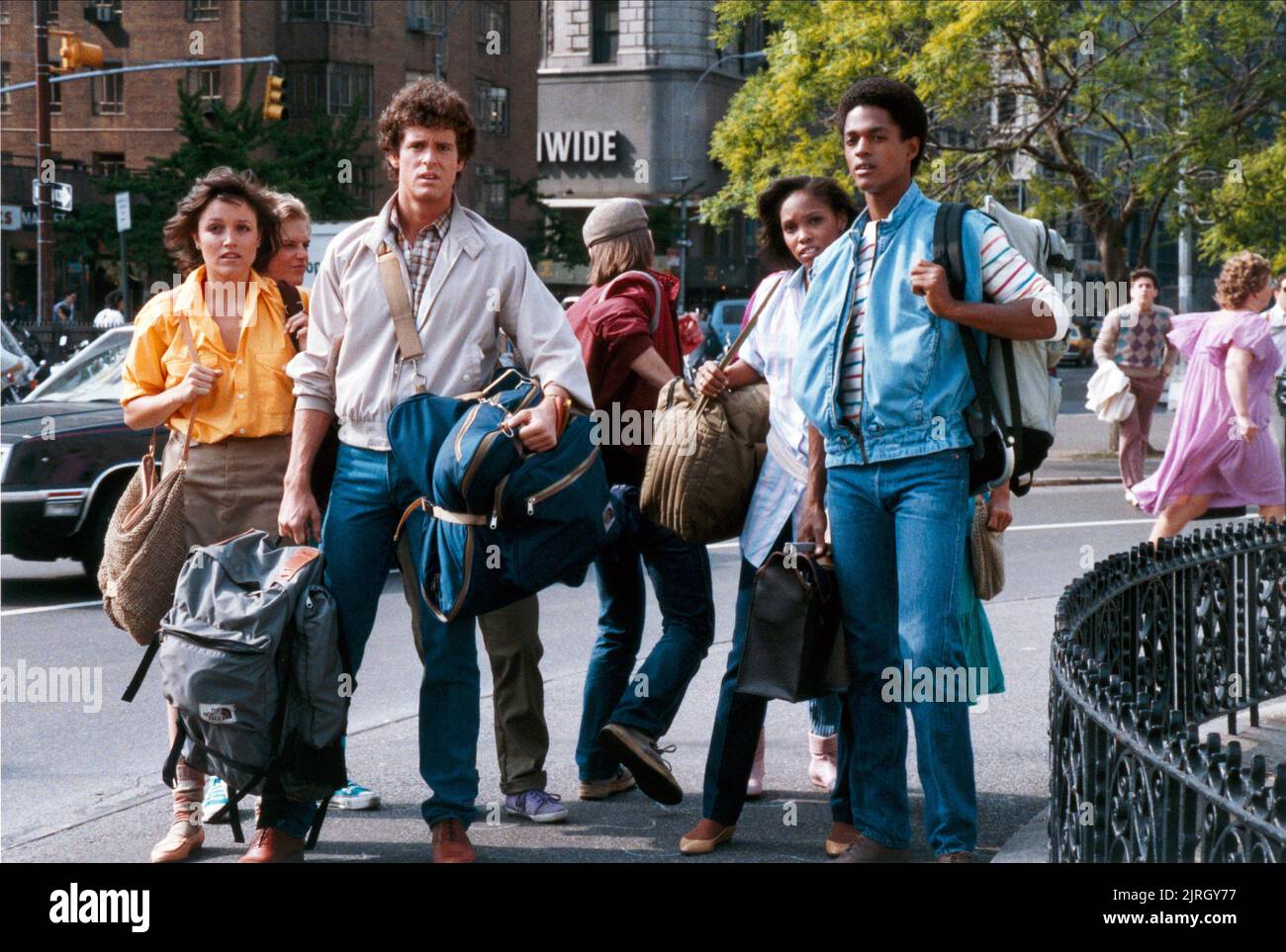 JOHN SCOTT CLOUGH, CINDY MCGEE, DON FRANKLIN, schnell vorwärts, 1985 Stockfoto