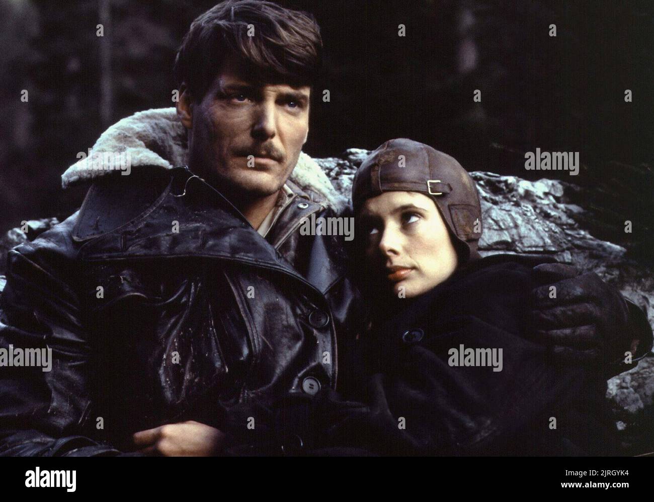 CHRISTOPHER REEVE, Rosanna Arquette, AVIATOR, 1985 Stockfoto