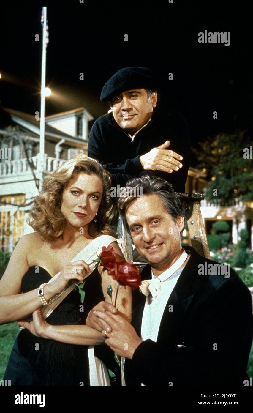 KATHLEEN TURNER, Danny Devito, Michael Douglas, DER KRIEG DER ROSEN, 1989 Stockfoto