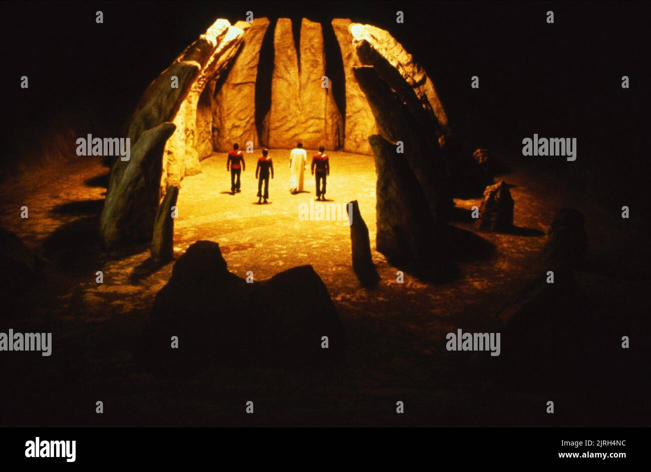 WILLIAM SHATNER, DEFOREST KELLEY, LAURENCE LUCKINBILL, Leonard Nimoy, Star Trek V: The Final Frontier, 1989 Stockfoto