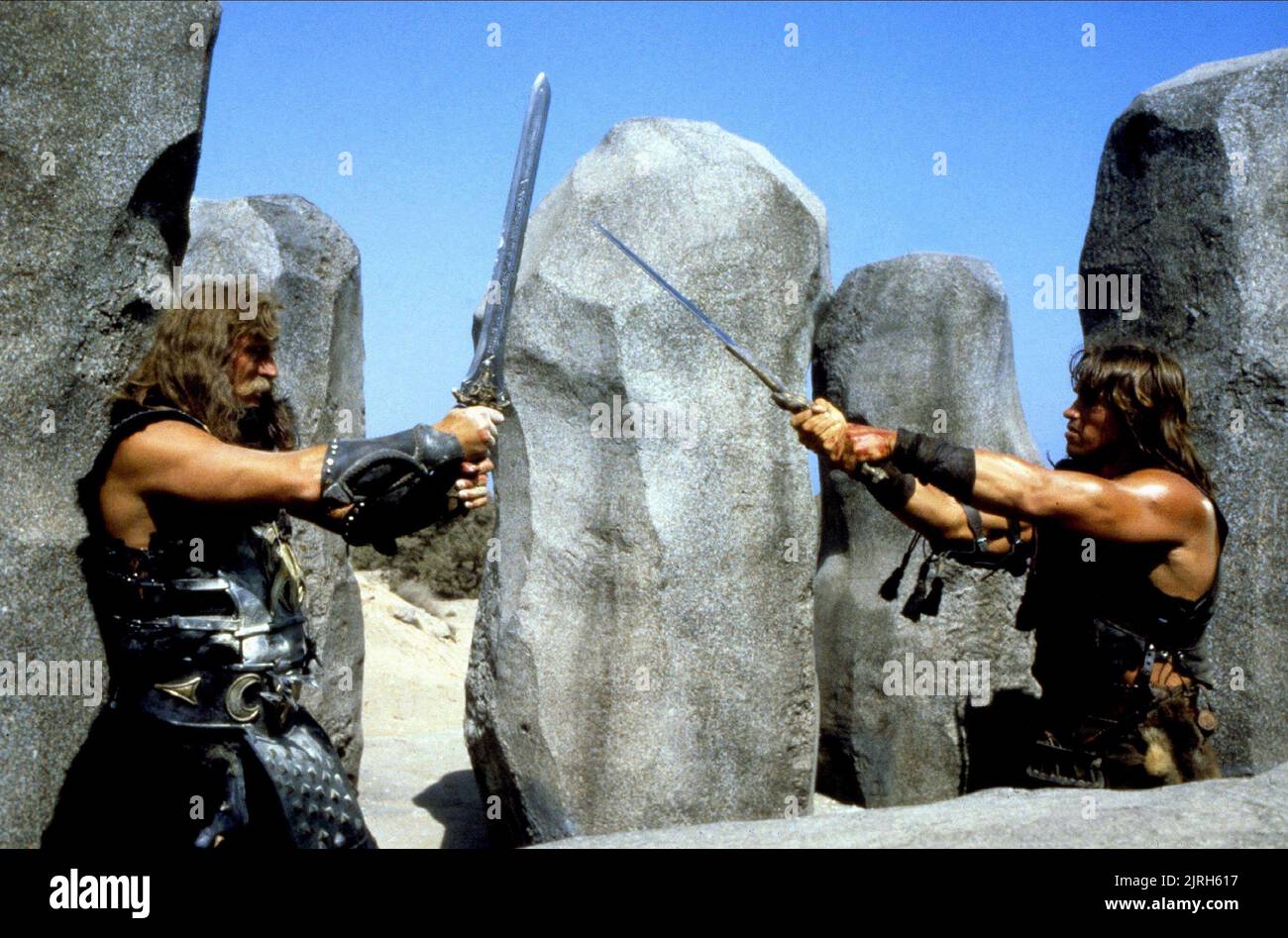 BEN DAVIDSON, ARNOLD SCHWARZENEGGER, Conan der Barbar, 1982 Stockfoto