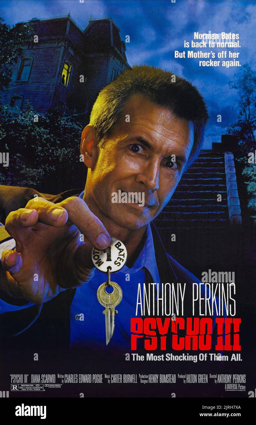 ANTHONY PERKINS POSTER, PSYCHO III, 1986 Stockfoto