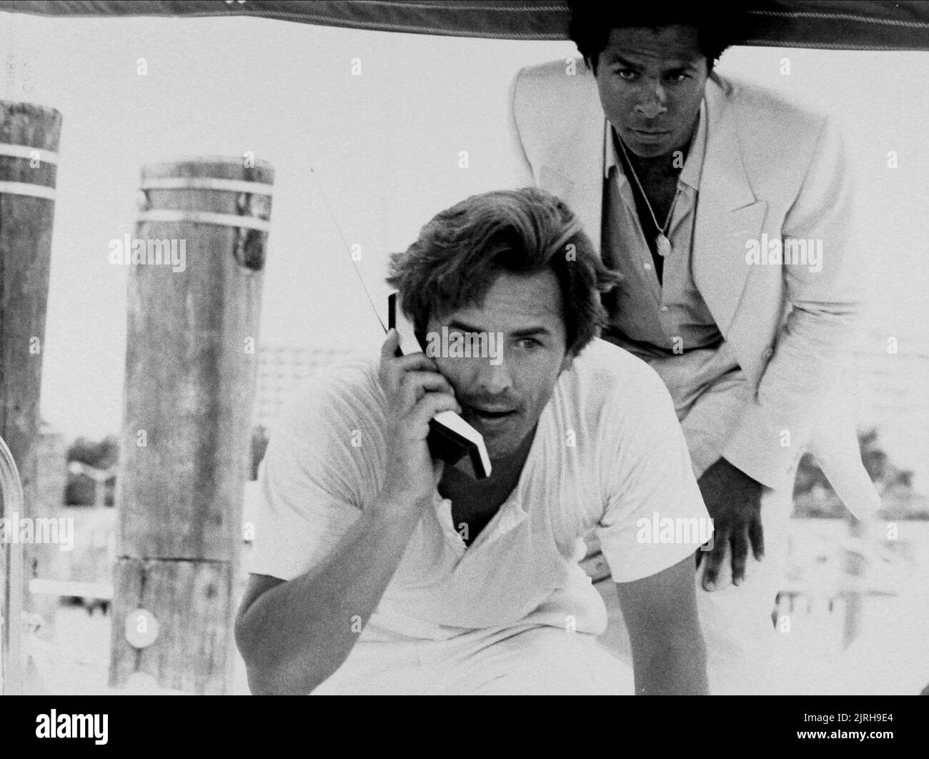 DON JOHNSON, PHILIP MICHAEL THOMAS, MIAMI VICE, 1984 Stockfoto