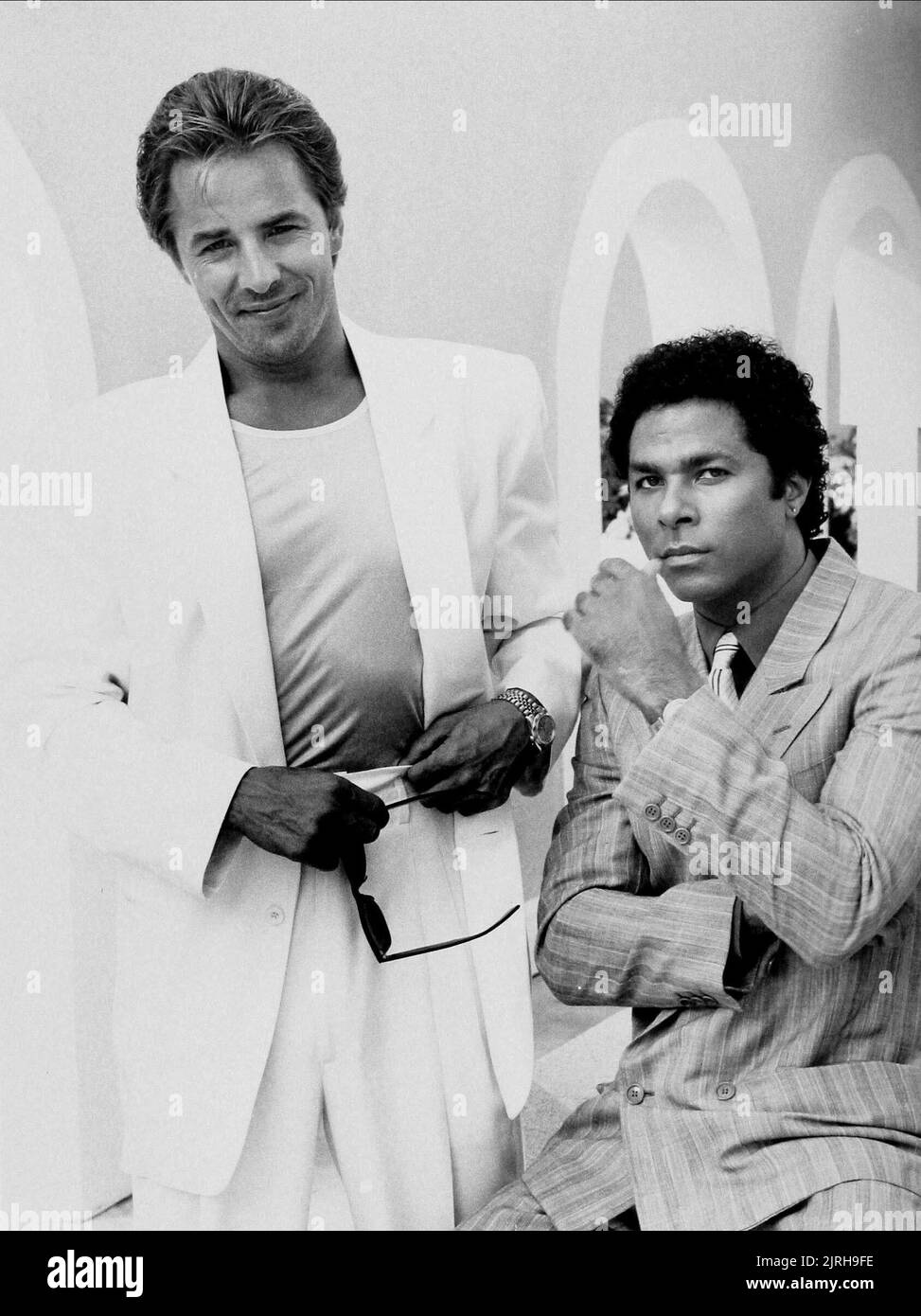 DON JOHNSON, PHILIP MICHAEL THOMAS, MIAMI VICE, 1984 Stockfoto