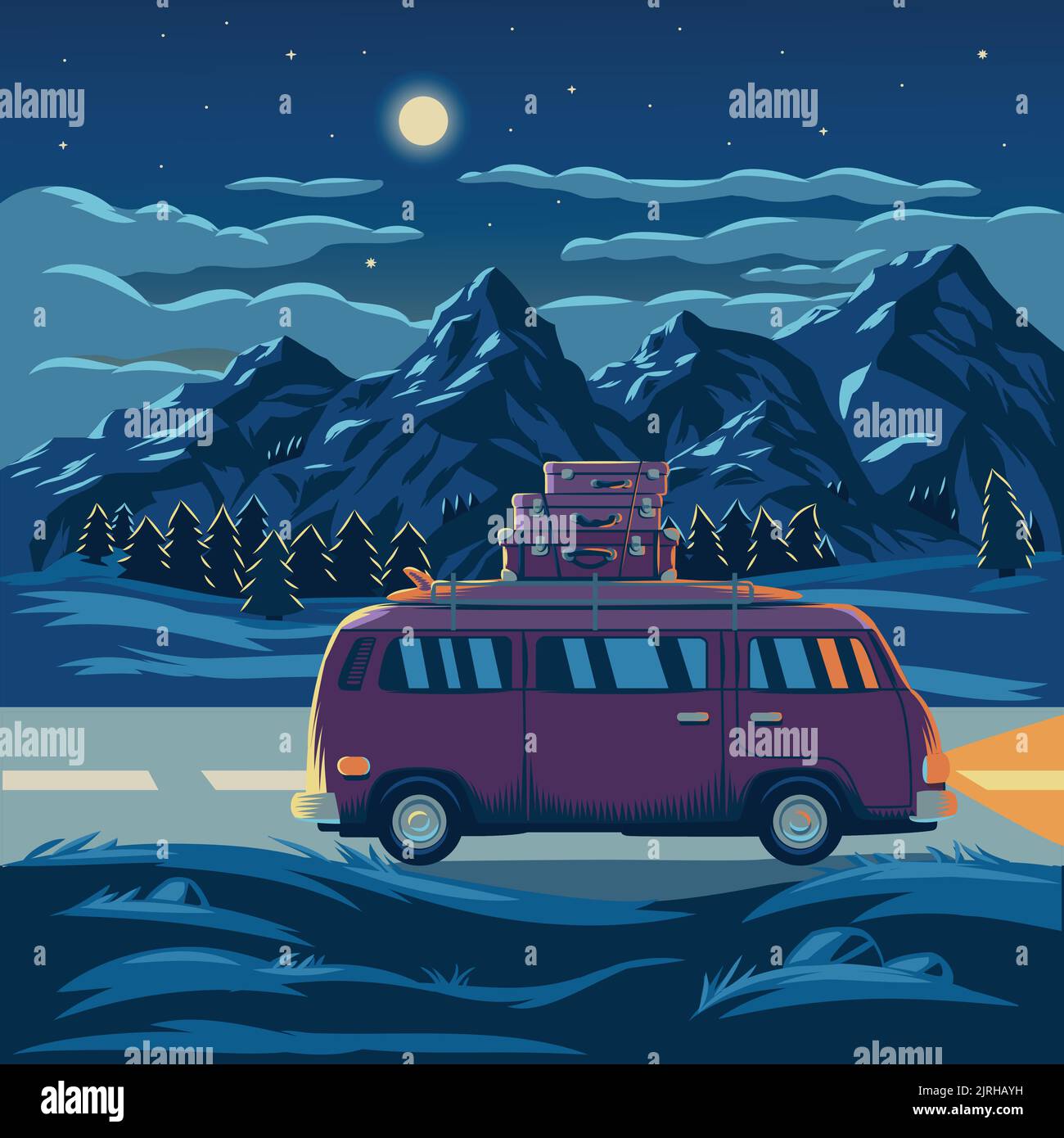 Vektor-Illustration der Berglandschaft Stock Vektor