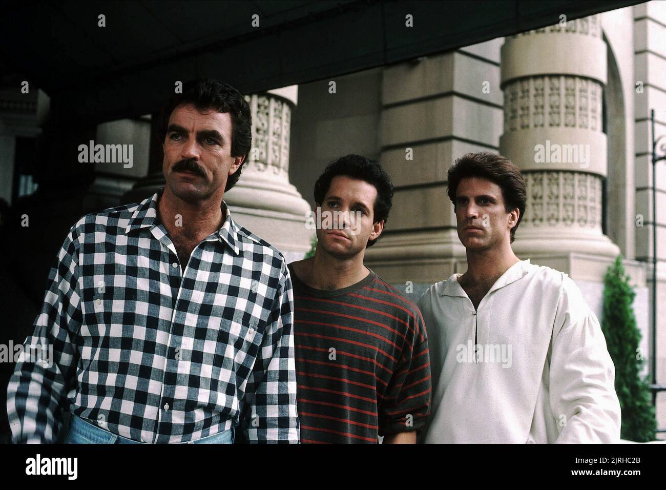 TOM Selleck, Steve Guttenberg, Ted Danson, DREI MÄNNER UND EIN BABY, 1987 Stockfoto