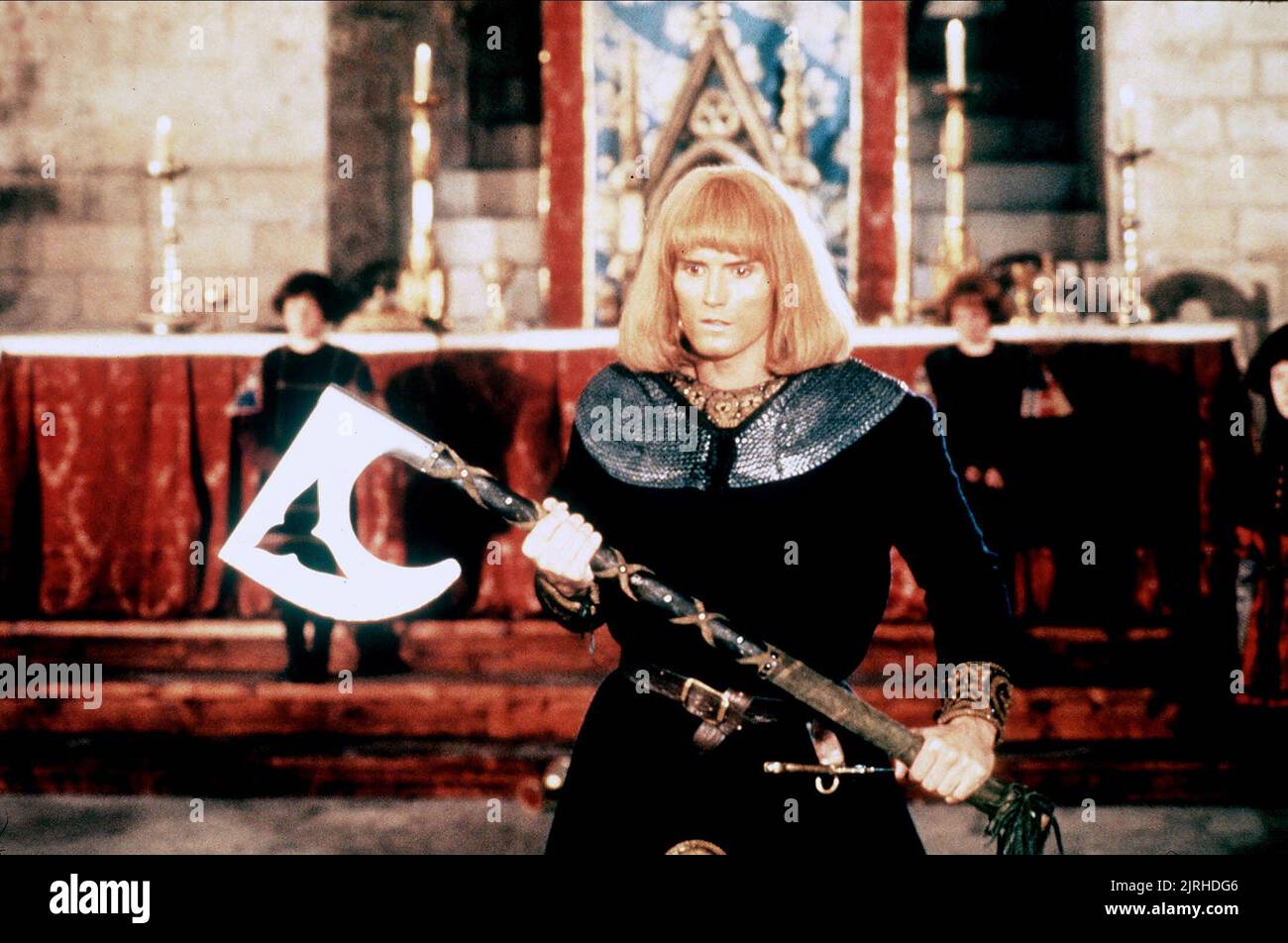 MILES O'Keeffe, Schwert DER VALIANT: DIE LEGENDE VON SIR GAWAIN UND DER GRÜNE RITTER, 1984 Stockfoto