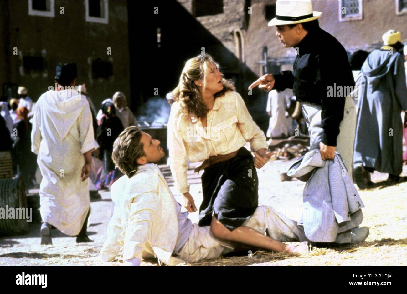 MICHAEL DOUGLAS, Kathleen Turner, Danny Devito, DAS JUWEL DER NIL, 1985 Stockfoto