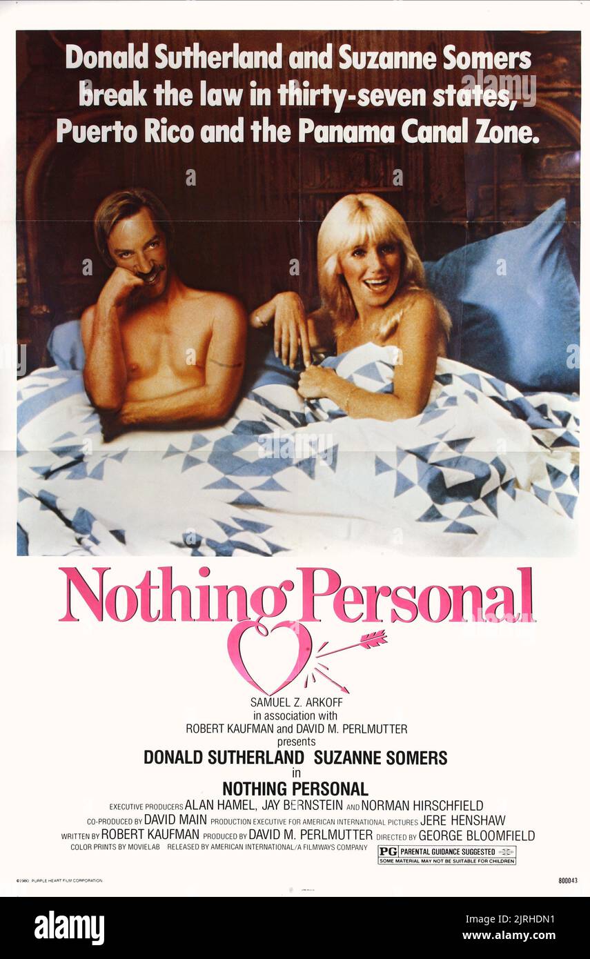 DONALD SUTHERLAND, SUZANNE SOMERS, Plakat, nichts Persönliches, 1980 Stockfoto