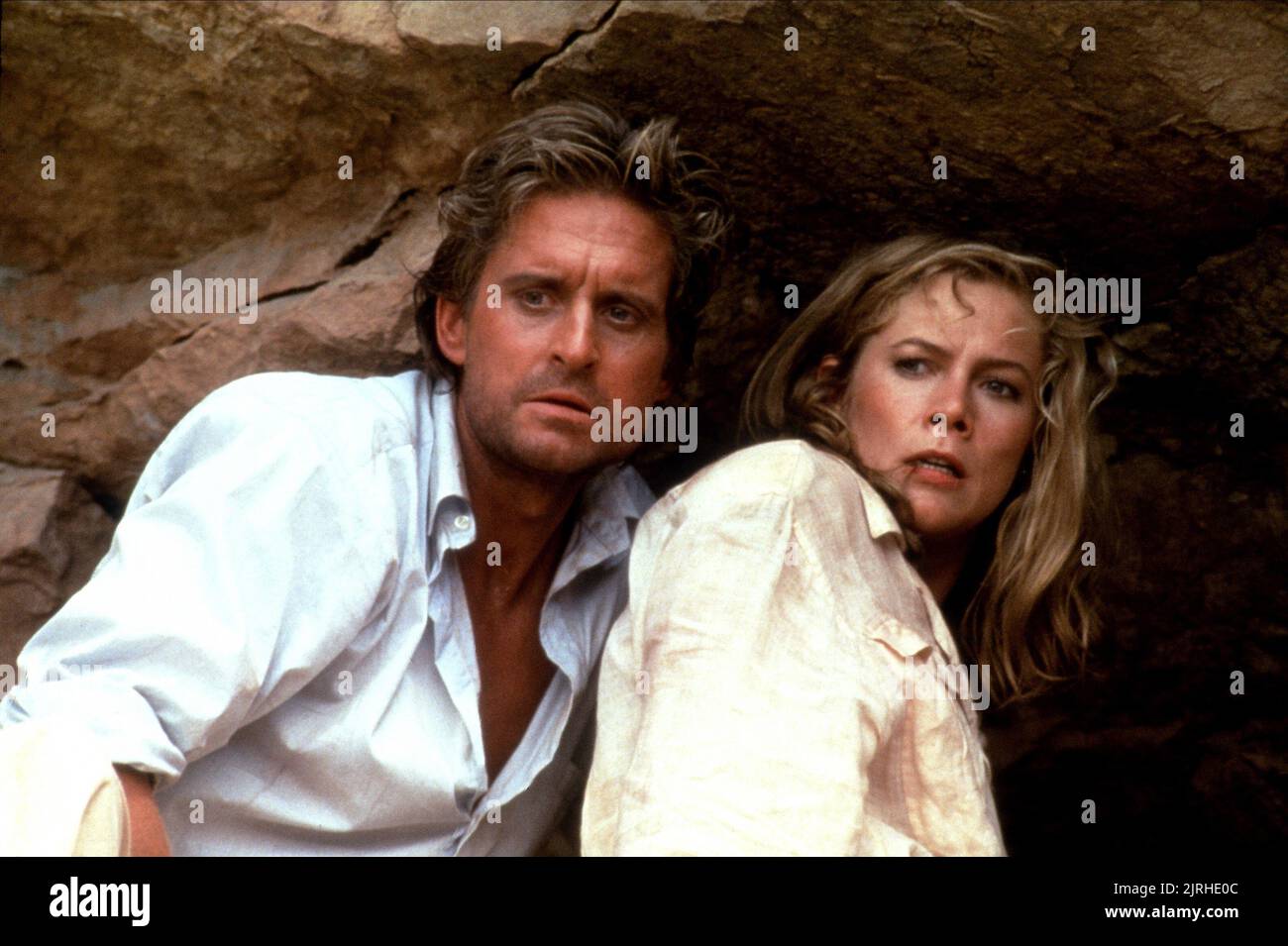 MICHAEL DOUGLAS, Kathleen Turner, THE JEWEL OF THE NILE, 1985 Stockfoto