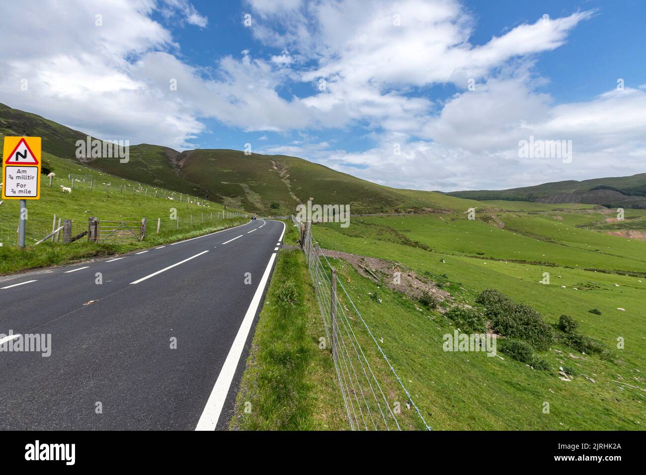 A44 in Dyffryn Castell, Aberystwyth, Wales, Großbritannien Stockfoto