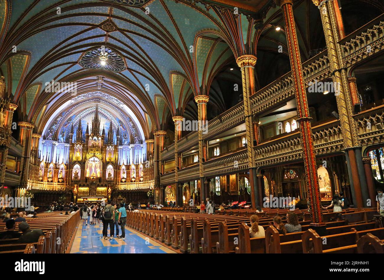 Im Inneren Der Notre Dame Basilika - Montreal, Kanada Stockfoto