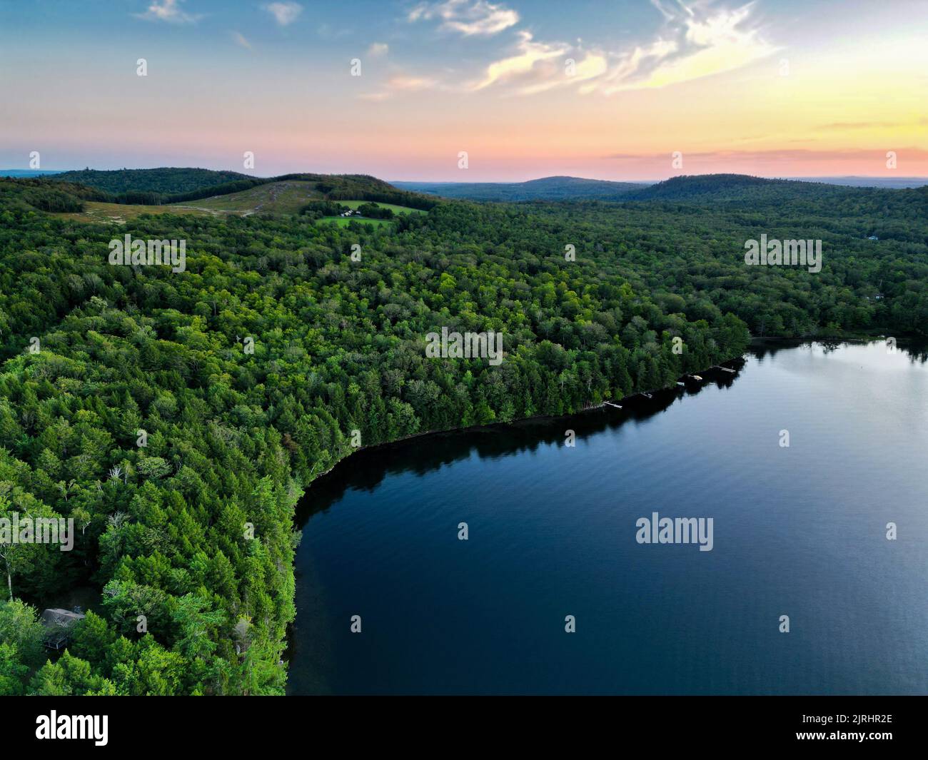 St. George Lake Liberty Maine, Mittlere Aufnahme Stockfoto