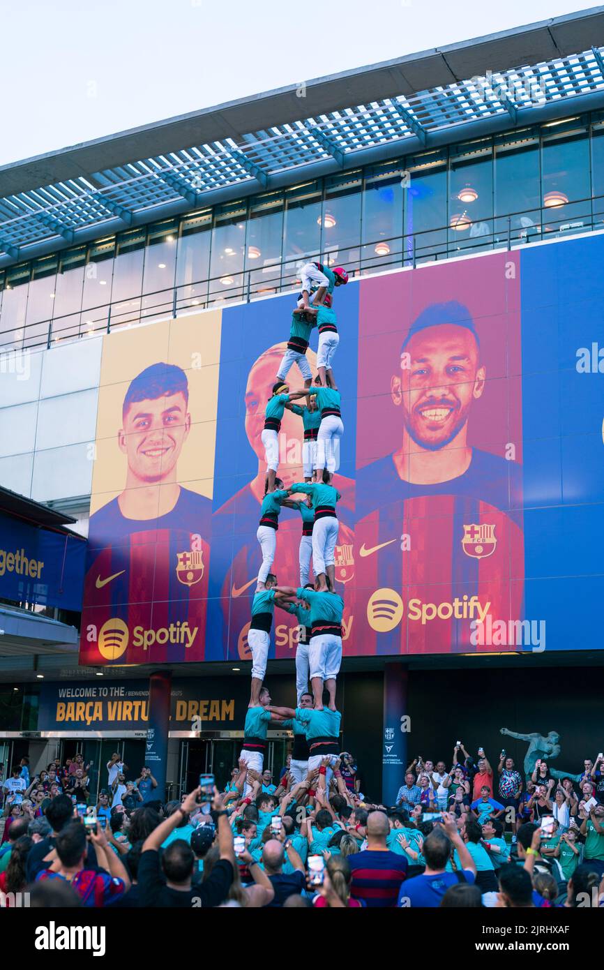 Barcelona, Spanien, 24, August 2022. Spanien-Fußball- Freundschaftsspiel zugunsten der als-Forschung zwischen dem FC Barcelona und Manchester City. Quelle: JG/Alamy Live News Stockfoto