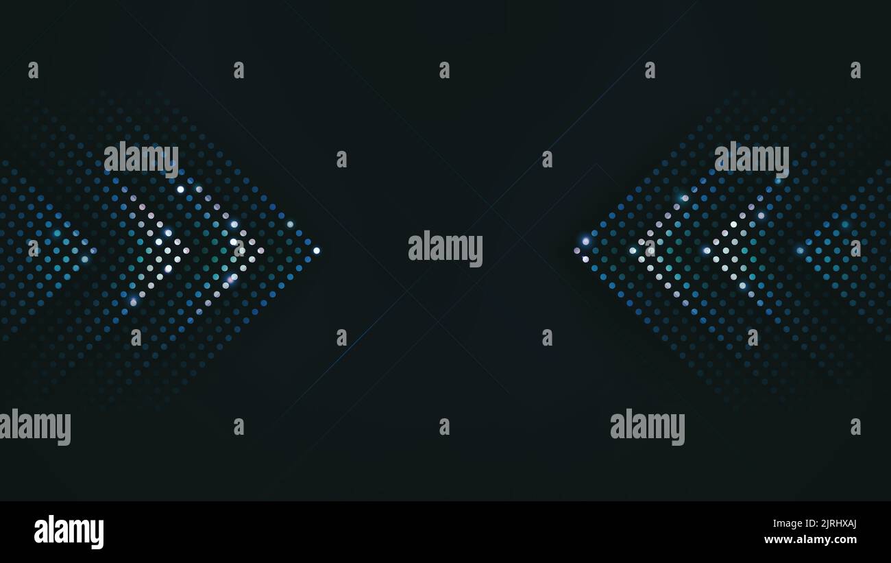 Pfeile Hellblau Abstrakt futuristische Geschwindigkeit auf schwarzem Hintergrund. Vektorgrafik Stockfoto