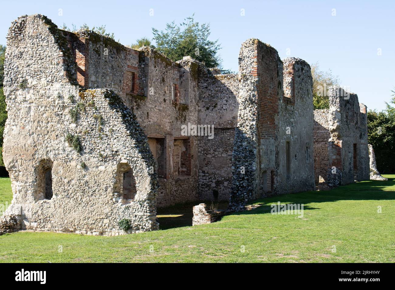 Die Ruinen des Klosterhauses im Priorat unserer Lieben Frau von Thetford, Norfolk Stockfoto