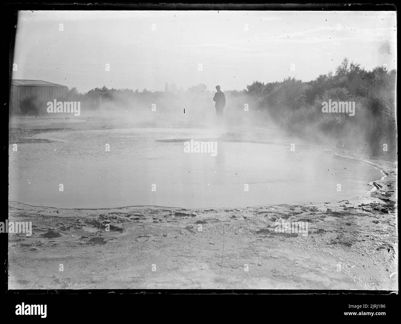 Among the Puias, Tokaanu, 1905, von Fred Brockett. Stockfoto