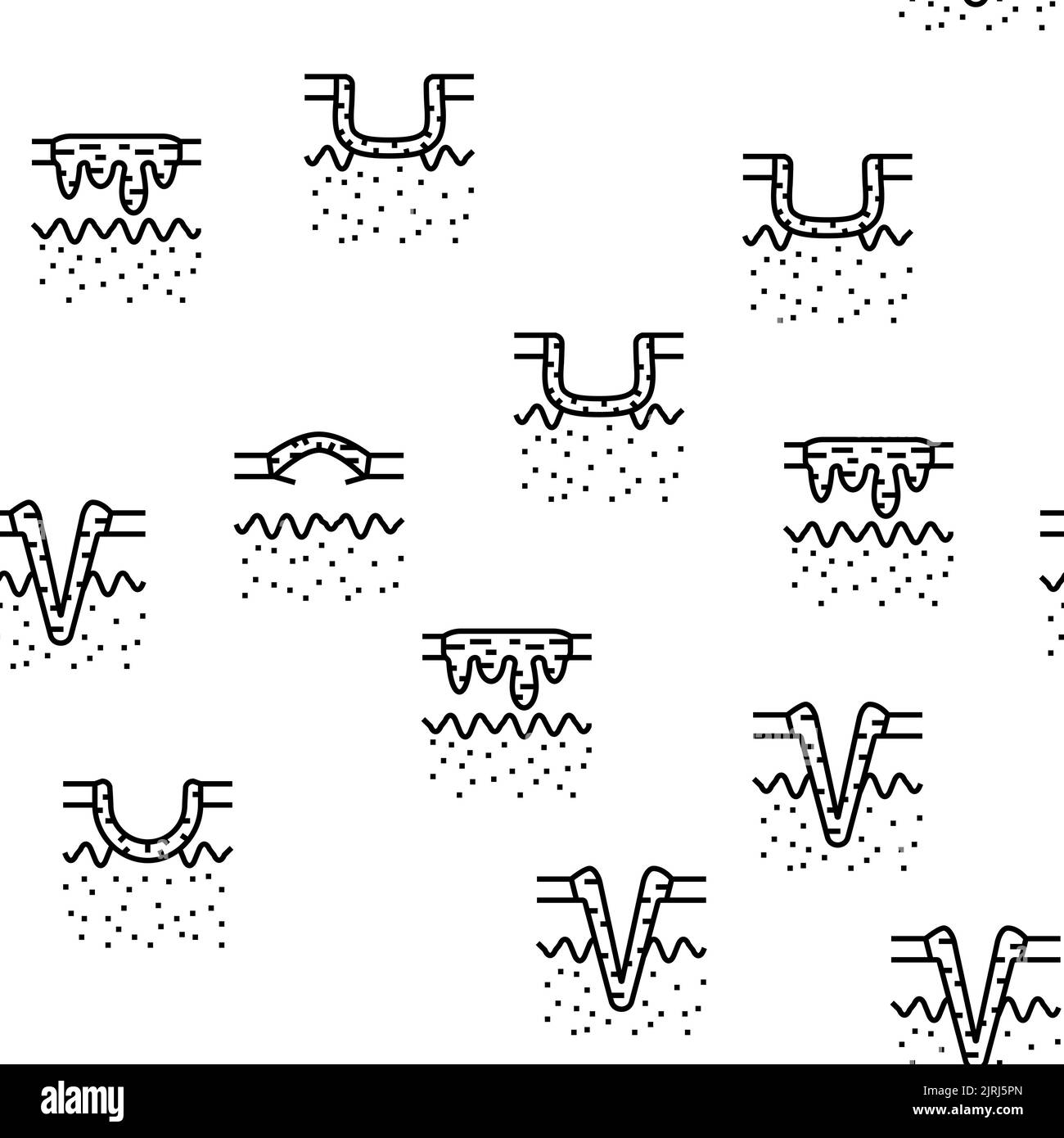 Narbe nach Trauma oder Chirurgie Vektor nahtloses Muster Stock Vektor